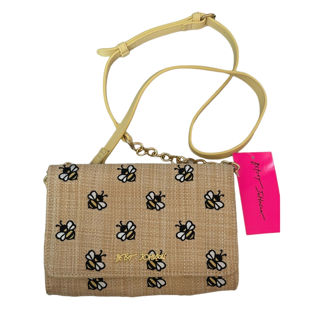 Betsey Johnson Straw Bumblebee Shoulder Crossbody Handbag NWT